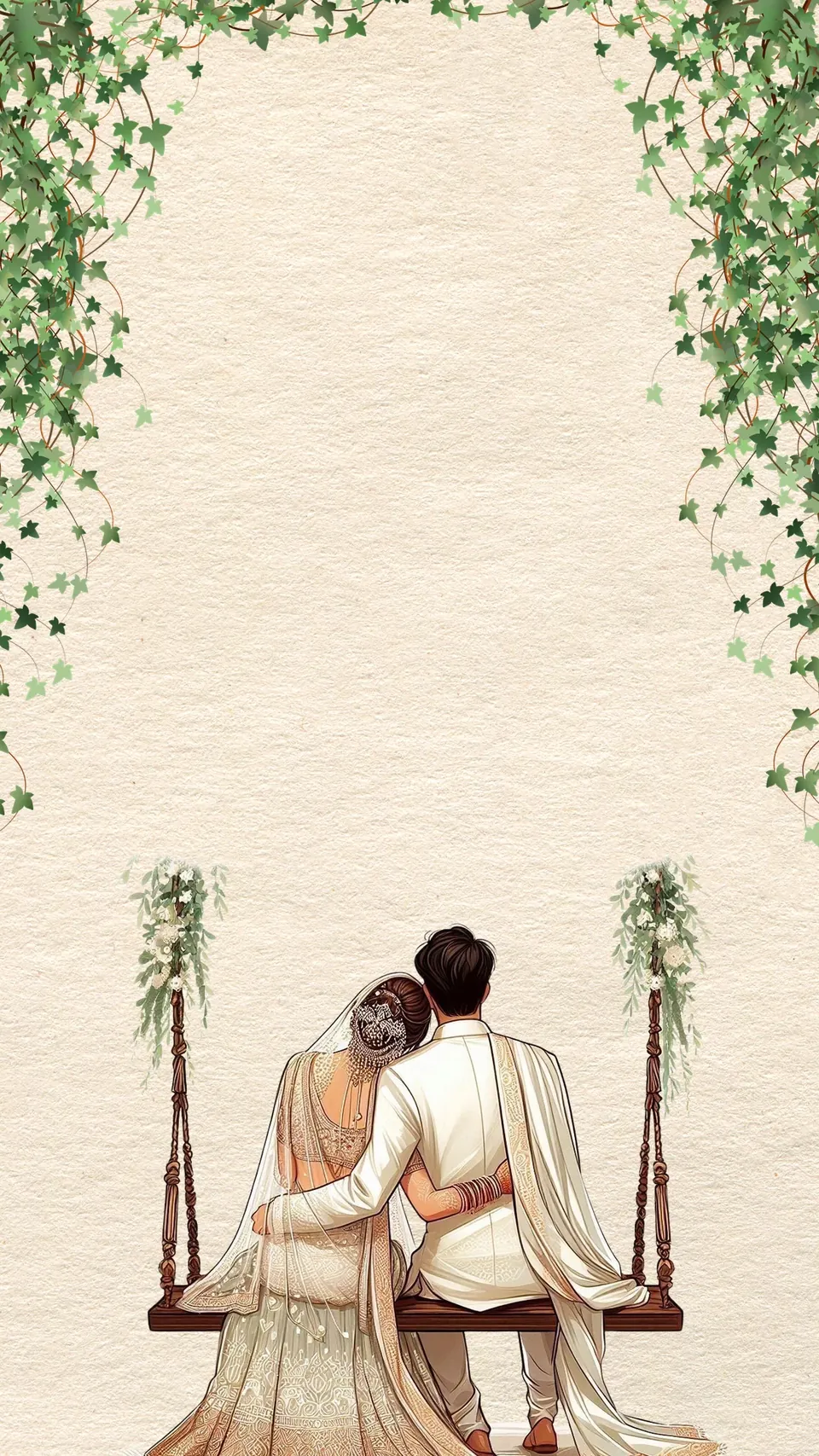 Jhoola — Garden-Swing Botanical Wedding Invitation, the paintings 1