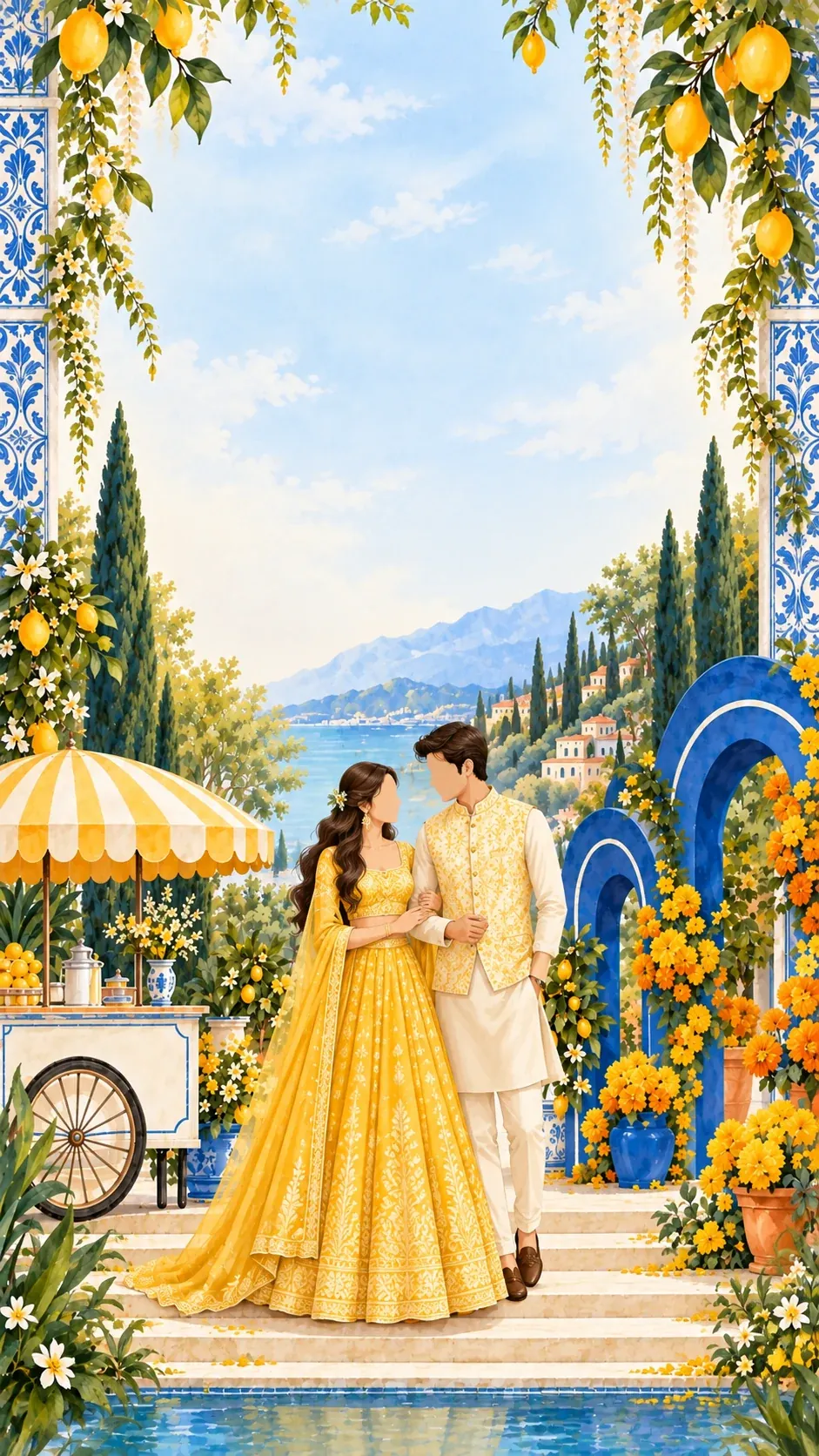 Passport to Pheras — Destination Wedding Digital Invitation, the paintings 1