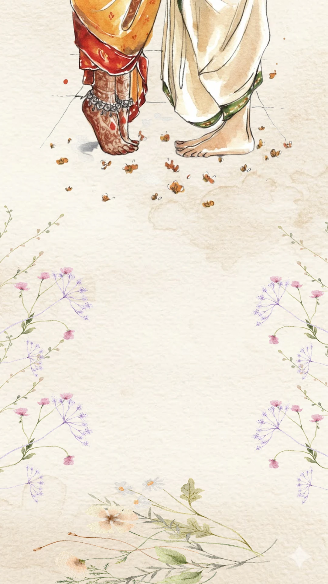 Saat Phere — Watercolour Pheras Digital Wedding Invitation, the paintings 1